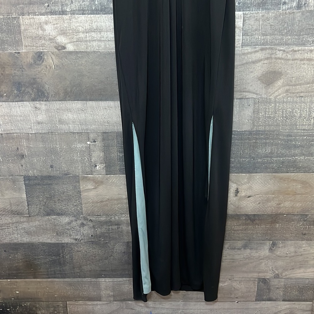 Beautiful Black with Green Flowers Maxi Dress - Picture 6 of 8